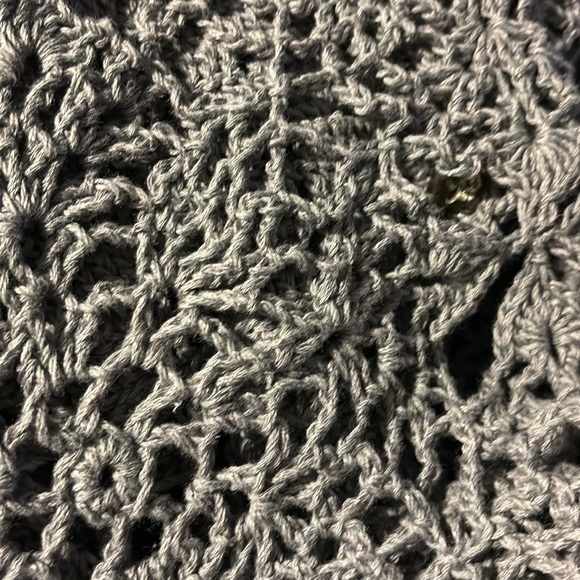Hand Made Gray Crochet Sweater Vest Unique Buttons Sz S-M Boho Artsy Hippy Fall - Picture 8 of 8
